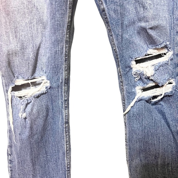 3/$30 ABERCROMBIE & FITCH THE ANKLE STRAIGHT ULTRA HIGH RISE  DISTRESSED 27 / 4R - Picture 7 of 16